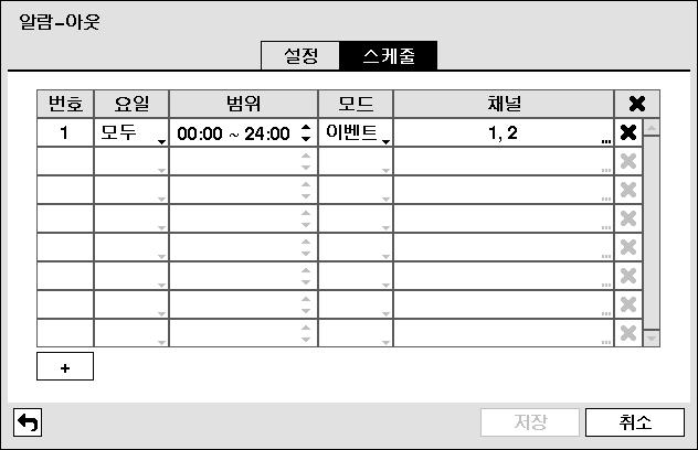 NC 이면 Normally Closed로평상시에는 Closed 상태이며알람-아웃발생시 Open 상태가됩니다. 기간 : 알람-아웃발생시알람-아웃이작동될기간을설정합니다.