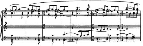 1920 년대스트라빈스키의피아노탐구와그결정체 <Serenade in A> 65 < 악보 24> Section II 의세번째프레이즈, mm.