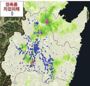 지진피해가발생한대도시지역내재해정도의공간적분포경향은주거및산업의밀집도나구조물취약도와더불어근본적으로지반의지진민감도인부지효과와직접관련이있다.