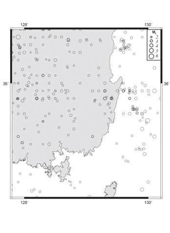 2000년이후한반도에서발생한지진대부분이주향이동성단층면해를보인다.