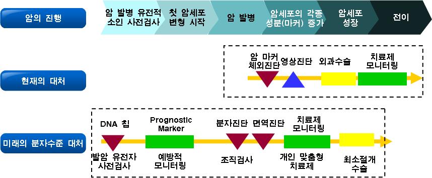 48 보건의료체계의 New Paradigm 구축연구 또한개인의유전적 / 임상병리적특성을반영한제약개발도확산될전망이다. 분자과학과컴퓨터정보처리능력의발달로특정질환을가진집단을목표로한의약품이향후제약산업의수익을주도할것으로예상된다. 분자영상진단 (Molecular Imaging) 분야의발전으로질병조기진단과맞춤치료가가능할것으로기대된다.