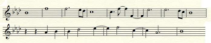 악보 1은공각기동대의 Inner Universe의악보이다. 총다섯개의멜로디로이루어져있다. 악보 1-1을보면 C, B, D, E의네개의음만나온다.