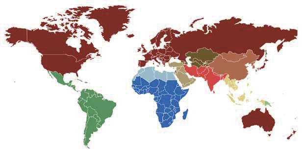 THE MILLENNIUM DEVELOPMENT GOALS REPORT 2011 67 지역분류 이보고서는새천년개발목표의달성과진척상황을전세계적차원은물론다양한지역별그룹으로구분하여제공하고있습니다. 크게는선진지역과개발도상지역으로구분하였고, 개발도상지역은지도에서볼수있는것처럼세부적인소규모지역으로분류하였습니다.