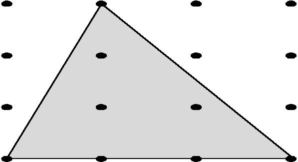 경우의수 18 5 174. 아래그림과같이가로, 세로방향으로 만큼떨어진정사각형모양으로배열된 개의점이있다. 이 개의점에서세점을연결하여삼각형을만들때, 아래색칠된삼각형보다넓이가작은삼각형을만들수있는경우의수를구하시오. 174) [4 점 ] [ 고려 2005 년 8 월 - 가, 나형 ] 178. 좌표평면위의 축의양의부분에 개, 축의양의부분에 개의점이있다.