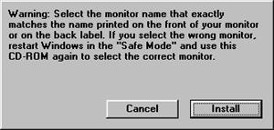 Windows ME 일경우 모니터와함께제공되는드라이버설치및사용자설명서 CD 를사용하세요. CD 를 CD-ROM 에넣으면자동실행됩니다. 자동실행이안될경우탐색기등을이용 CD-ROM 드라이버폴더밑에있는 monsetup.exe 를두번클릭하세요. 1.