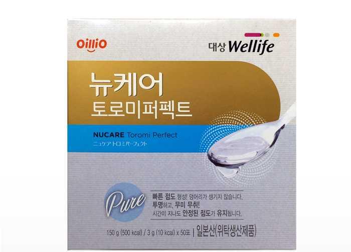 이제품은특히소량으로도점도형성이빠르며찬물에도쉽게용해되고입자가부드러운것이특징임 국내제약사중한독은지난 2013년프랑스다논 (Danone) 의자회사인 뉴트리시아 (Nutricia) 와파트너십을맺고제품을수입해판매하고있음.