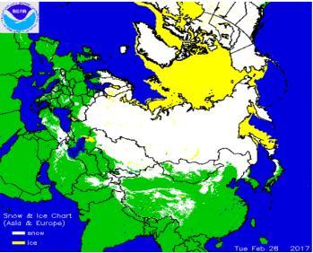 계절감시및분석 북극해빙및눈덮임 a) 북극해빙면적및시계열현황 b) 눈덮임현황 바렌츠해 20