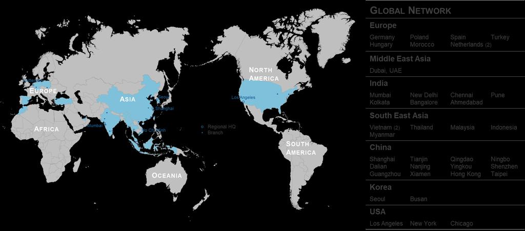 글로벌네트워크 다양한글로벌물류채널을연결하는 Worldwide