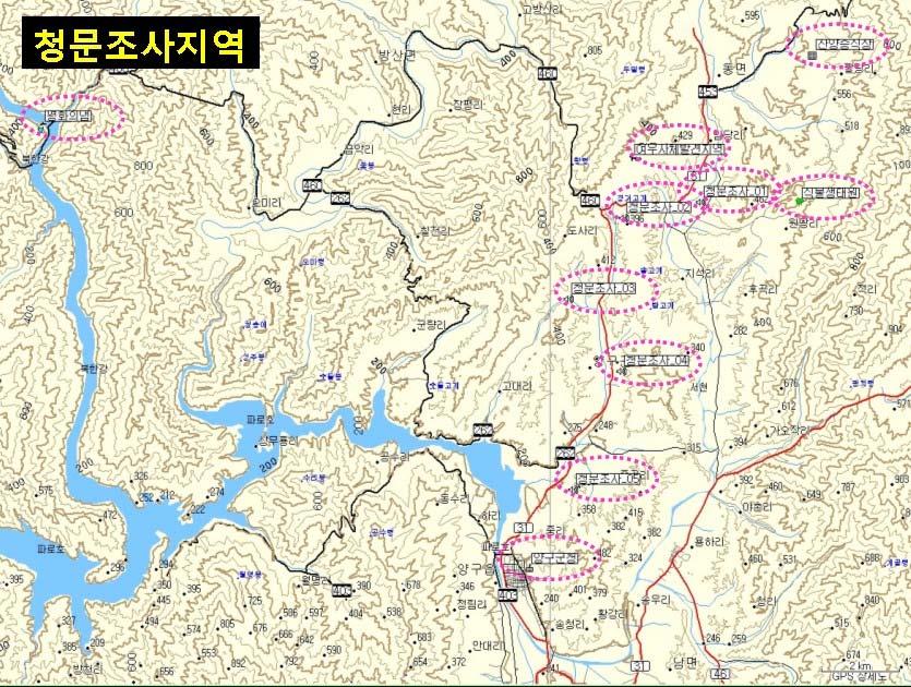 제 1권역은구릉지-산림지대지역, 제 2권역은초지및하천의수변부, 제