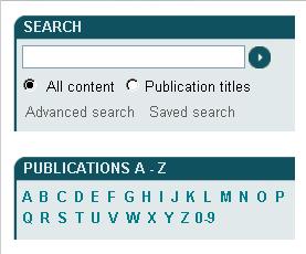 Browse > Alphabetically 알파벳순브라우징 모든출판물을알파벳순서로브라우징할수있으며페이지상단의 Publications 탭을클릭하면사이트의모든페이지에서알파벳순브라우징이가능합니다. 참조 : e Reference Works 는도서 (Books) 목록내에있습니다.