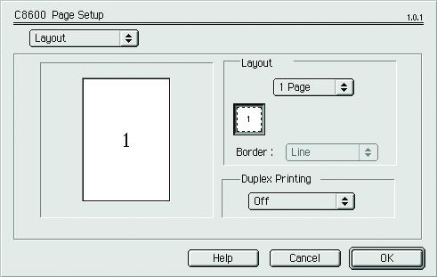 Reduce or Enlarge 다른용지크기에맞게문서를확대하거나축소할수있습니다. PAGE SETUP 옵션 - LAYOUT 여러페이지를축소하여용지한면에인쇄할수있습니다. 예를들어 4-up 을선택하면문서의네페이지가용지한면에바둑판식으로배치됩니다.