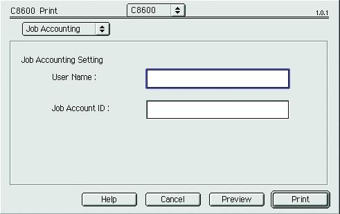 PRINT 옵션 - JOB ACCOUNTING Windows