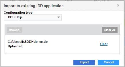 개정된사용자가이드도움말파일가져오기 IDD 응용프로그램에개정된도움말파일을가져올수있습니다. 도움말파일의이름은 BDDHelp_xx.zip 같은파일형식이며, 여기서 xx 는 ISO 언어코드입니다. 여러언어를지원하는경우에는지원하는각언어에대해지역화된도움말파일을가져옵니다. 지역화된도움말은사용자가 IDD 응용프로그램에서로캘을선택할때표시됩니다. 1.