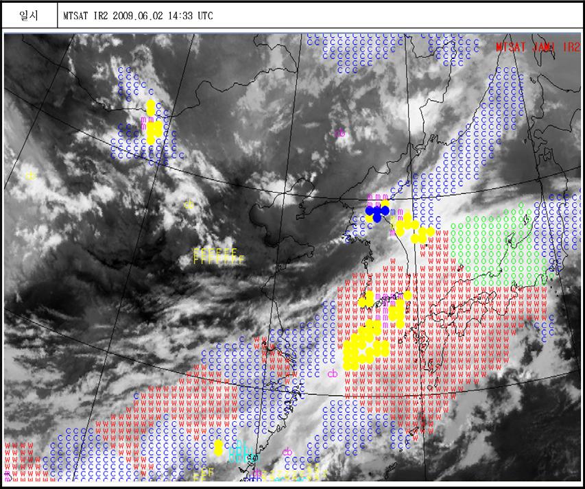 이에 예보관들에게 신속하고 체계 적으로 제공하기 위해서 2009년 초 유럽의 위성영상해석 S/W를 도입하여 우리나라 영역과 사용하는 위성자료에 맞게 구축하였다.