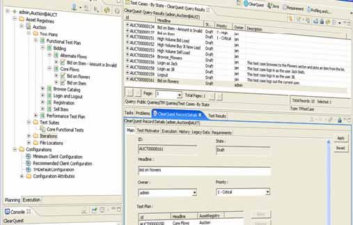 Test Management with ClearQuest Eclipse, Windows and Web Clients for test project tracking Eclipse Based Test Management RFT와 RPT에이어테스트관리기능까지 eclipse 위에탑재완료 Native and