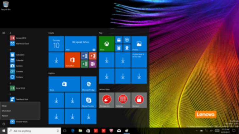 2 장. Windows 10 사용시작 컴퓨터전원끄기 오랜시간동안컴퓨터를사용하지않을경우에는시스템을종료하십시오.