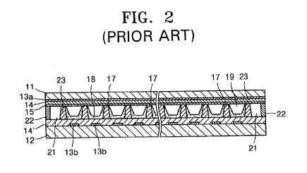 미국특허공보제6,828,731호는일반적인 PDP 구조는최외측격벽 (23)