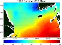 Fig. 3을보면대체로중국연안에서 RMS분포해수면변화가다른해역에서보다높게 (30cm 이상 ) 나타남을알수있다.