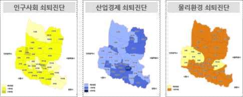 경기도도시재생사업의효율적추진방안 부천시도시재생전략계획 ( 안 ) 쇠퇴현황 - 행정구역분할이안정화된 98년이후최대인구수대비 20% 이상감소한지역은약대동, 원미2동, 중4동의 3개동이해당되며, 5년연속인구수가감소한행정동은고강본동, 괴안동,