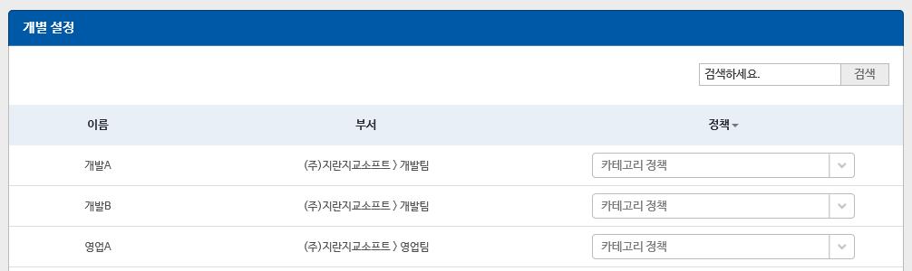 키워드검출, 주민번호강도등 ) 사용자 PC 화면예시 :