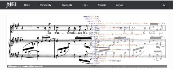 128 이화음악논집 1) Music Encoding Initiative [MEI] for Digitization of Sheet Music 18) The Music Encoding Initiative (MEI) started with the intent of running an open source system for encoding music