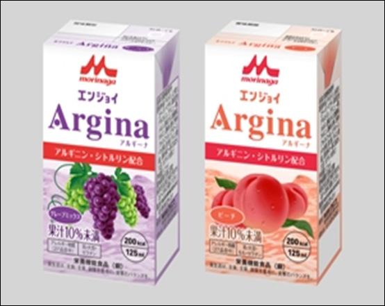2014 제 44 호유가공정보 일본, 모리나가유업 엔죠이 Argina < 그레이프믹스 > 엔죠이 Argina < 복숭아 > 아미노산아르기닌 (arginine) 2,500mg, 시트룰린 (Citrulline) 500mg, 콜라겐펩타이드