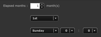 Quarterly, Biannually, Annually, Monthly, Weekly, Daily 또는 Usage Time 에서선택합니다. 3.