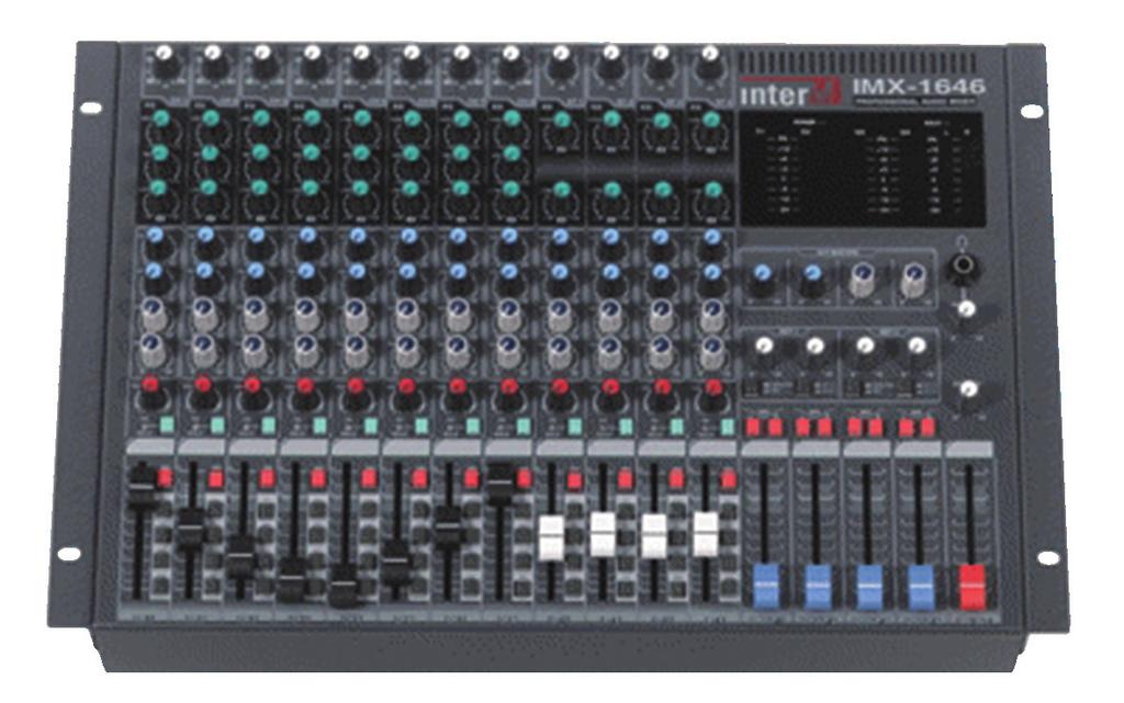 음향장비 인터엠 5 주요사양 MX-1646 Frequency Response NOISE Distortion Channel Equalizer (Mono) ±1dB (20Hz to 20kHz, MIC to Mix O/P + 60dB input gain) <-125dBu (MIC to Mix + 60dB input gain with 150