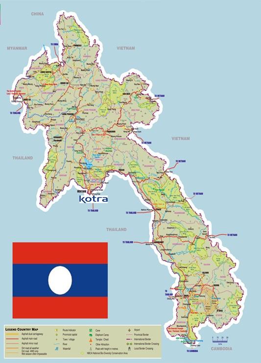 자료원 : CIA I. 국가일반 1. 국가개요 가. 일반사항 국명 라오인민민주공화국 (Lao People s Democratic Republic: Lao PDR) 위치북위 13 54 ~22 30, 동경 100 05 ~107 38 ( 인도차이나반도의중심 ) 면적 기후 수도 인구 주요도시 236,800km2 ( 한반도의약 1.