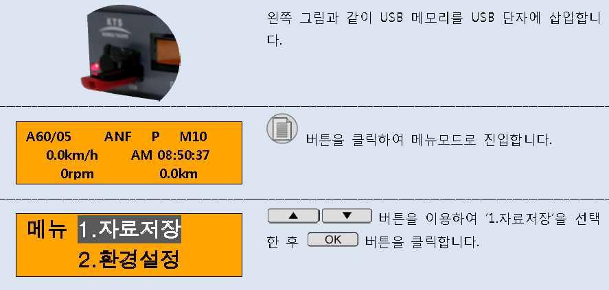 USB 자료저장기능