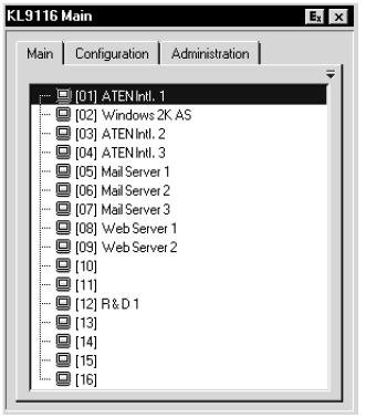자바클라이언트 OSD OSD 화면을불러들일때, 메인화면이사용자모니터의중앙에나타납니다. OSD 는 3 가지페이지로구성되어있습니다 메인, 설정, 관리 설정과관리페이지는 4 장에서설명합니다. 메인페이지는윈도우클라이언트가실행될때나타나는 OSD 메인페이지와동일합니다.