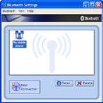 Bluetooth 지원장치가켜져있고연결을받아들일준비가되어있는지확인하여주십시오. Windows 작업표시줄의시작프로그램에서 Bluetooth 를선택한후, Bluetooth Settings 을클릭하여주십시오.