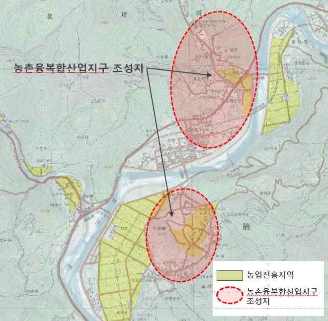 제 2 편부문별 권역별발전전략 농촌융복합산업지구 15) 조성 (1 5) 사업구분 위치 배경및목적 정선군, 민간 / 신규 정선군북평면일원 북평면의경지정리미추진농업진흥지역을활용하여농산물생산, 가공, 관광을결합한 6차산업을육성하기위한농촌융복합산업지구지정추진 1.