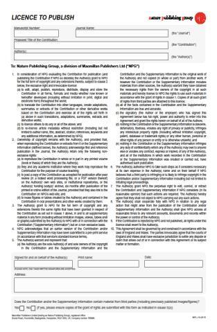 NPG License Assignment Form - General