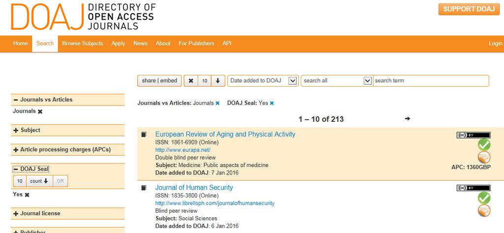 DOAJ (Directory of Open Access Journals) What is the DOAJ Seal of Approval for Open Access Journals (the DOAJ Seal)?