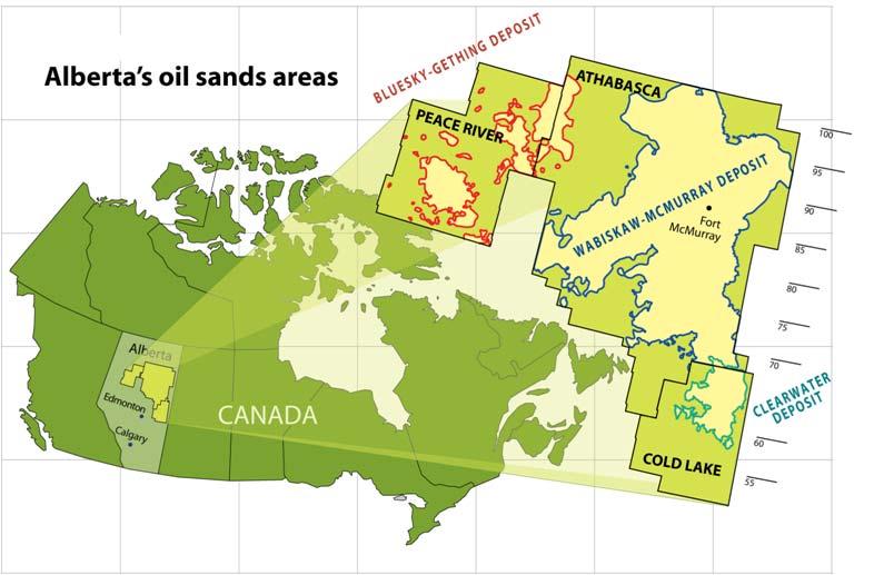 42 되어있다. 특히알버타주의아사바스카 (Athabasca) 지역, 콜드레이크 (Cold Lake) 지역및피스리버 (Peace River) 지역 (Carbonate Triangle Area) 이대표적인오일샌드매장지역이며대부분사암및탄산염암의퇴적층이부존하고있다.