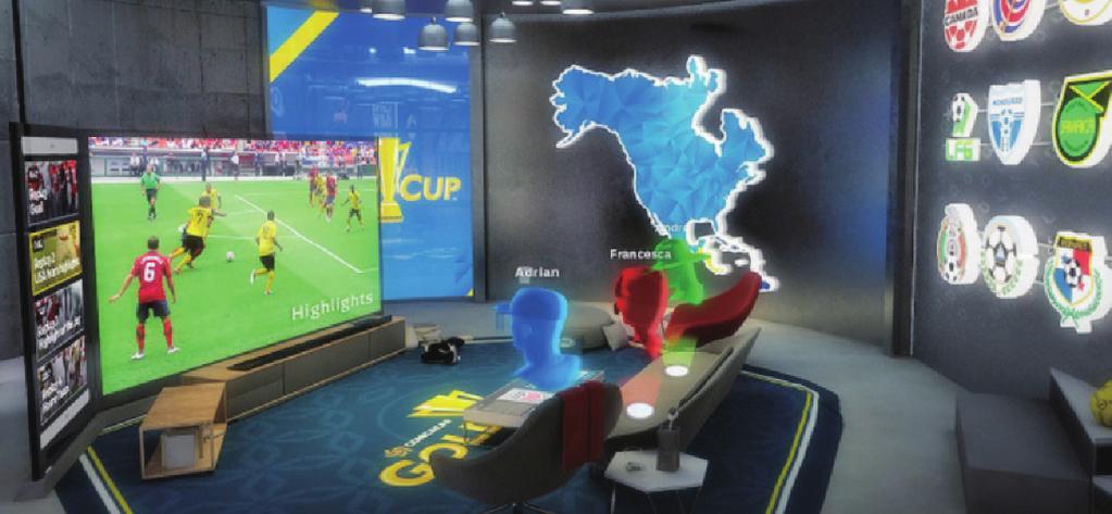 트렌드리포트 스포츠방송의가상현실 (VR) 도입사례와과제 그림 1 CONCACAF Gold Cup 을위해개발된가상의스위트룸 출처 : VRroom (2017) 렉터스컷 (director s cut) 기능 특정장면의다시보기기능 사전제작된콘텐츠를 360 도포 맷으로시청할수있는기능등을제공한다.