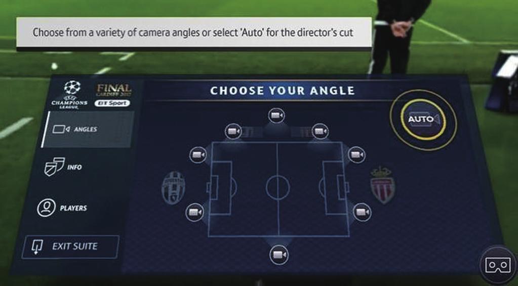 트렌드리포트 스포츠방송의가상현실 (VR) 도입사례와과제 Sport 의사례가최초로평가된다. BT Sport가제공하는 UEFA Champions League 360 실황은 BTSport.com이나 BT Sport VR 앱은물론 YouTube 등에서도제공됐다 6.