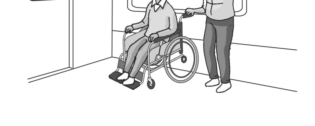 - 좌석을제거한휠체어장애인용공간을이용하면안전하다. 전철이진행방향으로휠체어를세워두면발차시에뒤로밀리거나전복되기쉽다. 그반대의경우도마찬가지이다.
