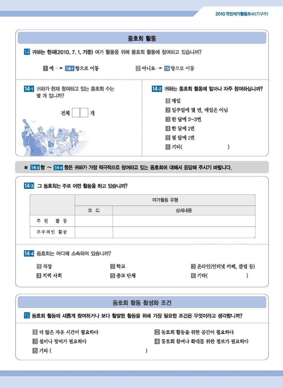 106 국민여가활동조사지침서 /