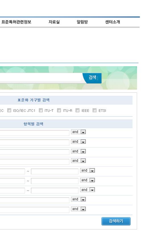 5.5. 선언특허검색방법 을이용하는방법이다. 표준특허통합검색은 ETSI 외에도 ISO, IEC, ISO/IEC, JTC1, ITU-T, ITU-R, IEEE 등을함께검색할수있다는장점이있다.