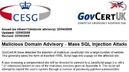 Mass SQL 인젝션공격 Mass SQL 인젝션공격 보통 DB 접속을통하는 SQL 인젝션과달리툴을이용하여한번의공격으로방대한코드를삽입하여다량의 DB 값을변조시킴으로웹사이트에악성코드를삽입하는등의치명적인영향을입히는 SQL 인젝션공격 2008