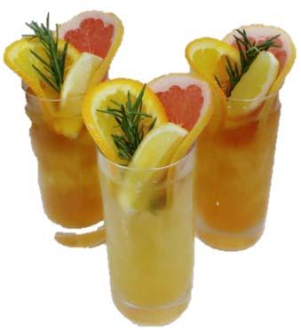 Tea Jasmin Queen, Fresh Grape Fruits Juice & Orange Juice, Lemon, Rosemary 아이스자스민티자스민퀸, 자몽주스, 오렌지주스, 레몬, 로즈마리 COLOR LATTE 16,000 컬러라떼 Served with