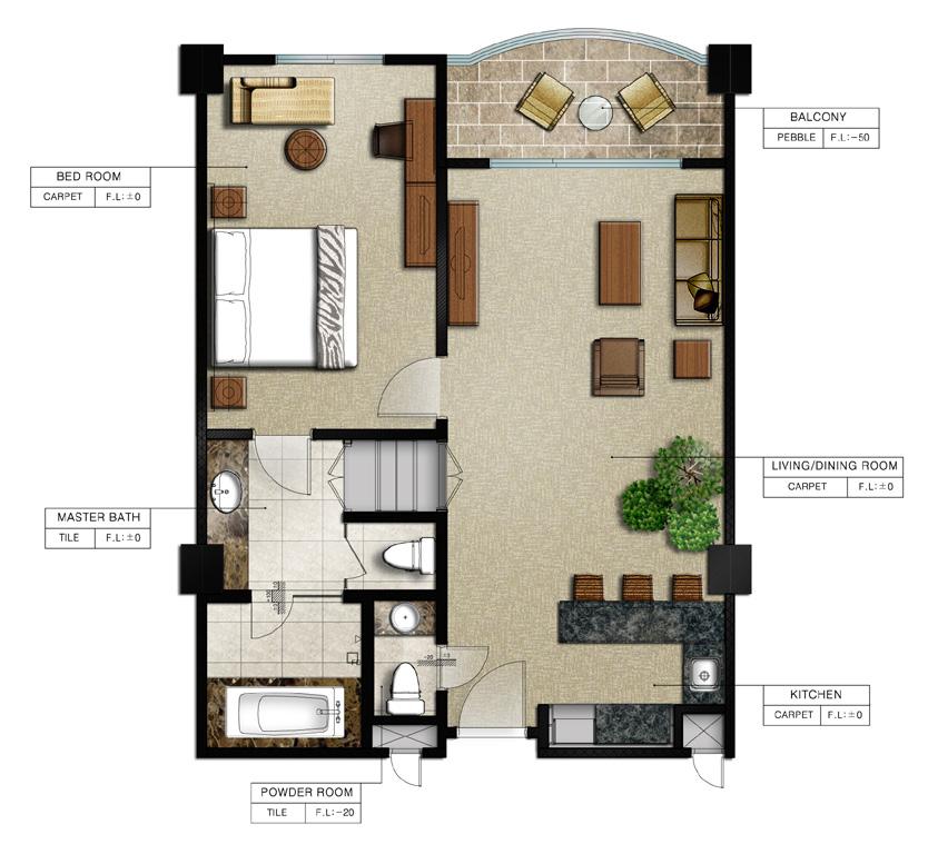 2 /32평 1 3 Royal Suite RYLO 스페셜더블룸 + 보조룸등 261.76m 2 /79평 1 1 Bed Room Pool Vila PVOB 더블룸 + 거실 + 단독풀 80.