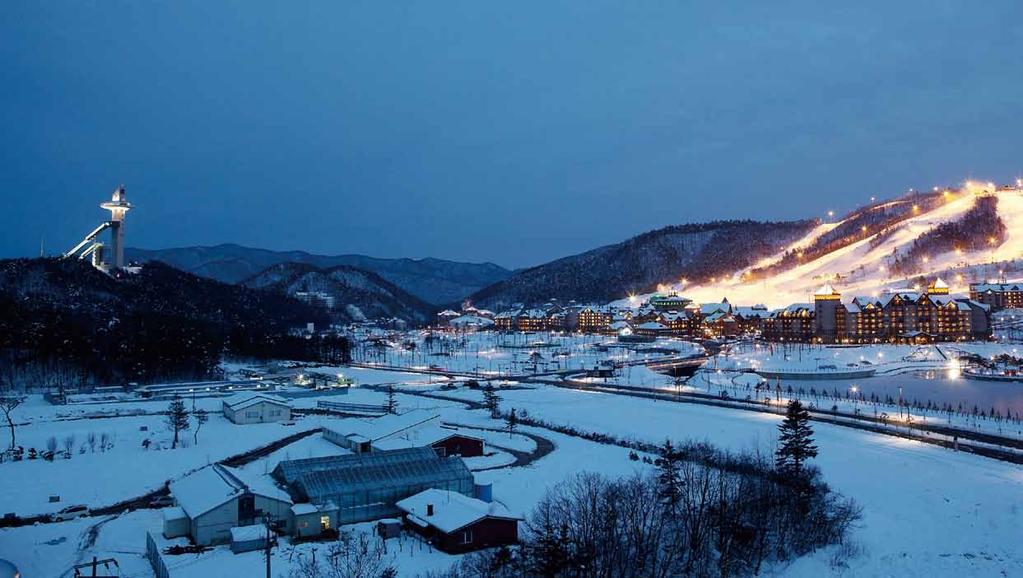 Pyeongchang Alpensia Resort 평창알펜시아리조트 Alpensia is South Korea s newest luxury alpine resort, nestled 700 meters above sea level in the Daegwallyeong.