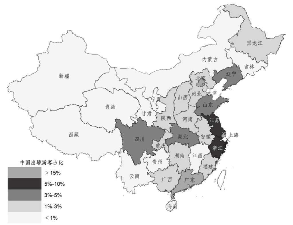 그림 2-20. 중국해외출국관광객의지역분포 자료 : WTCF(2014), 中国公民出境 ( 城市 ) 旅游消费市场调查报告, http://en.wtcf.travel/download/report201409cn.pdf ( 검색일 : 2015. 7. 20). 2014년중국인들이가장많이방문한해외국가 ( 홍콩, 마카오, 대만제외 ) 는한국이다.