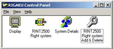 2) Rigaku control panel ( ) 을실행한다.