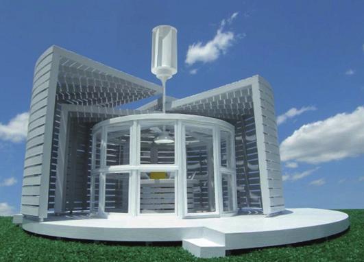 이용이 가능하다 건축가 마이클 얀첸 이 디자인한 풍동 인도교 는 단순한 터빈 이상의 풍력 발전기를 겨냥한 구상안으로 수평의 풍력 터빈 여러 개를 이용한