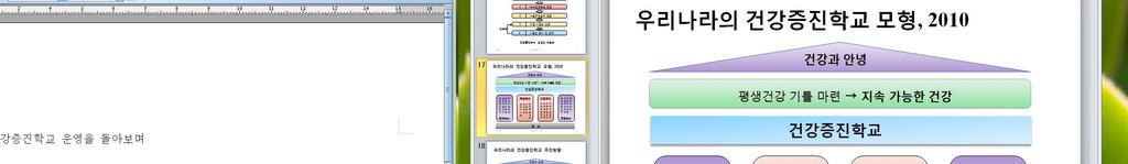 의자원을강조하는긍정적개념이다. 따라서건강증진은단지보건분 야에그책임이있을뿐아니라, 그것을넘어서안녕한생활양식을향하 는것이다. 나.