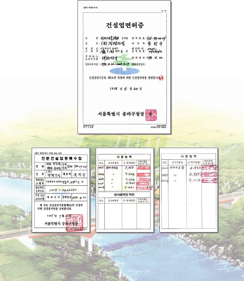 건설업등록증 Ⅲ